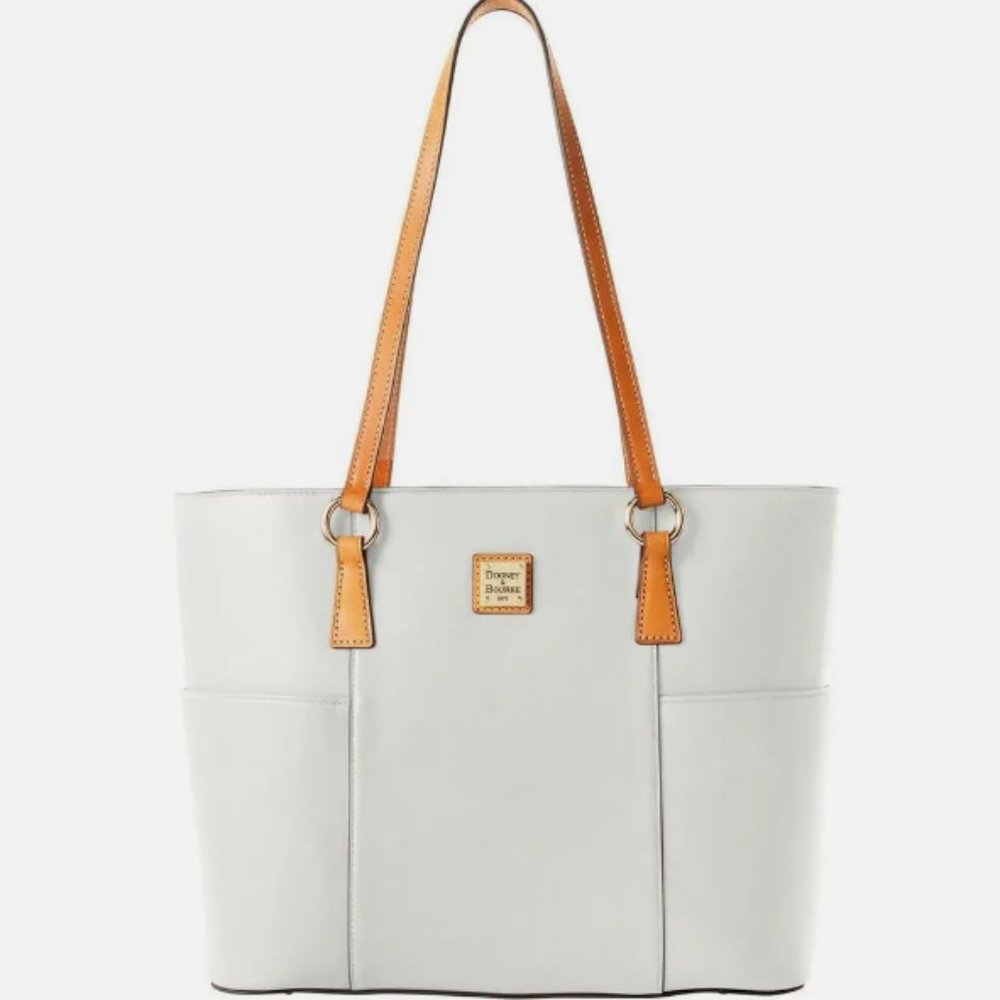 New White Dooney & Bourke Wexford Leather Helena Shopper Shoulder Tote Handbag